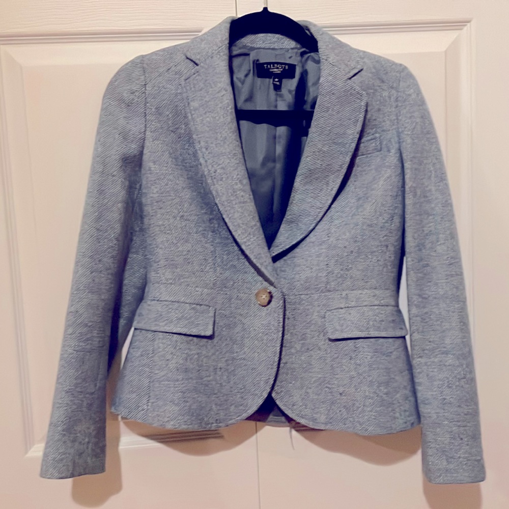 Blue twill wool jacket from Talbots
